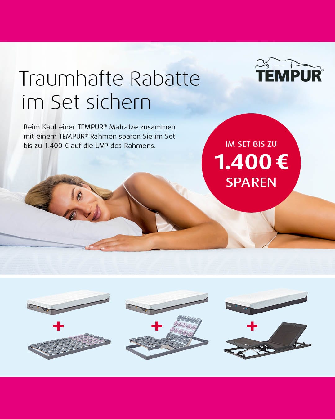TEMPUR Aktion Matratze und Rahmen