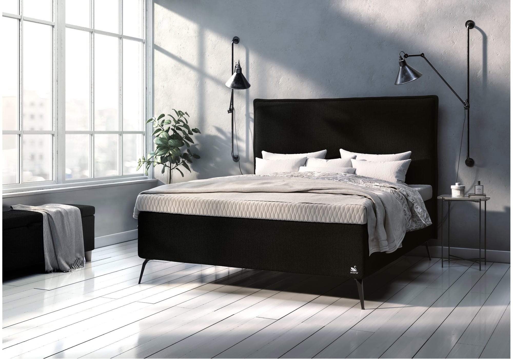 svane ariana deluxe v2 konti 180x200 oslo dream graphite diamong leg 70749