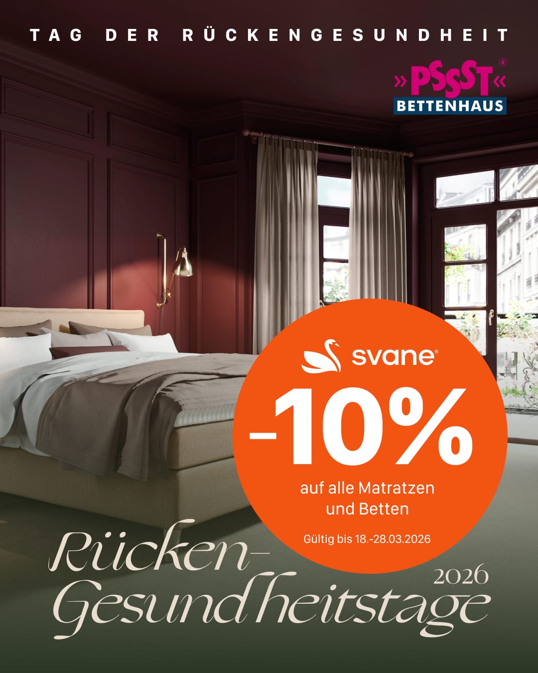 Svane - 10% auf alle Matratzen und Betten