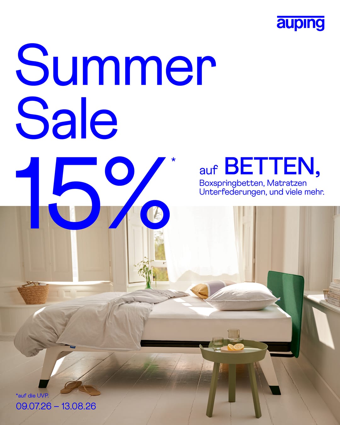 Auping Summer Sale 15% – Jetzt Traumbetten zum Vorteilspreis im PSSST Bettenhaus Freiburg entdecken