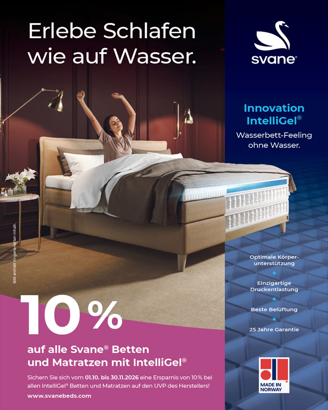 Svane 10 Prozent auf alle Matratzen und Betten